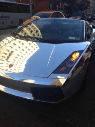 One woman who attended the store’s opening had this incredible chrome Lamborghini. Well, her husband did. In a walking city like Manhattan, cars are about identity, not just transportation