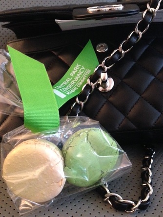 The take home or swag was macaroons. We’re mad about macaroons in Manhattan. It’s a tribal thing. Mine got smashed in my purse on my walk back to my office.