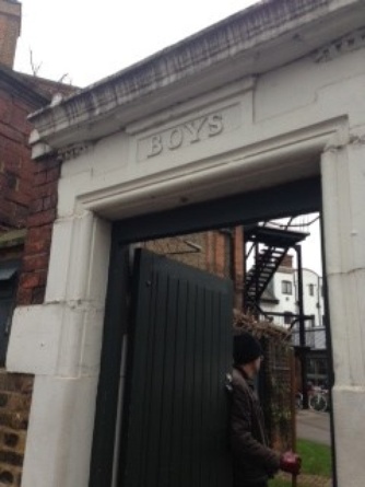 Here’s the entrance to the restaurant we went to in Shoreditch. It’s an old schoolyard.